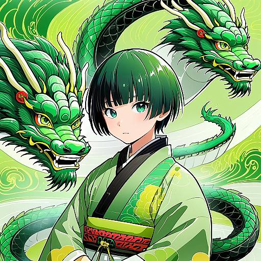 Illustration of Haku (sen to chihiro no kamikakushi), sen to chihiro no kamikakushi in the style of Rum raisin (chihiromakita19)