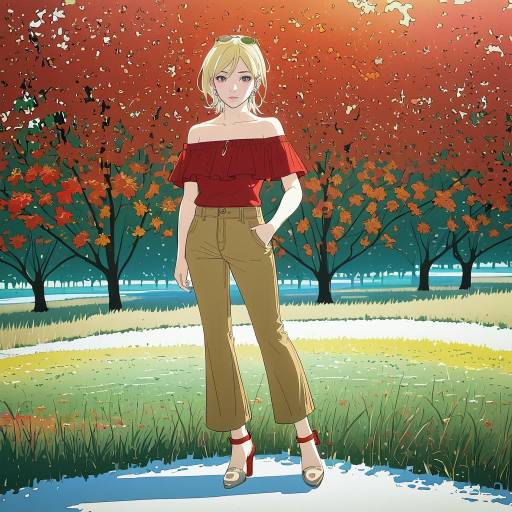 Blonde Girl in Serene Meadow Scene