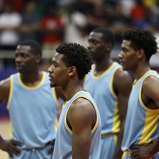 Grainy Stadium Photo of Basketball Players