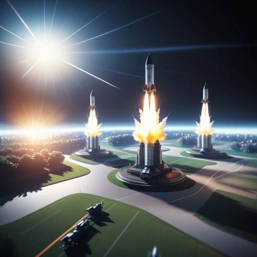 Space View of Nuclear Missiles Launching