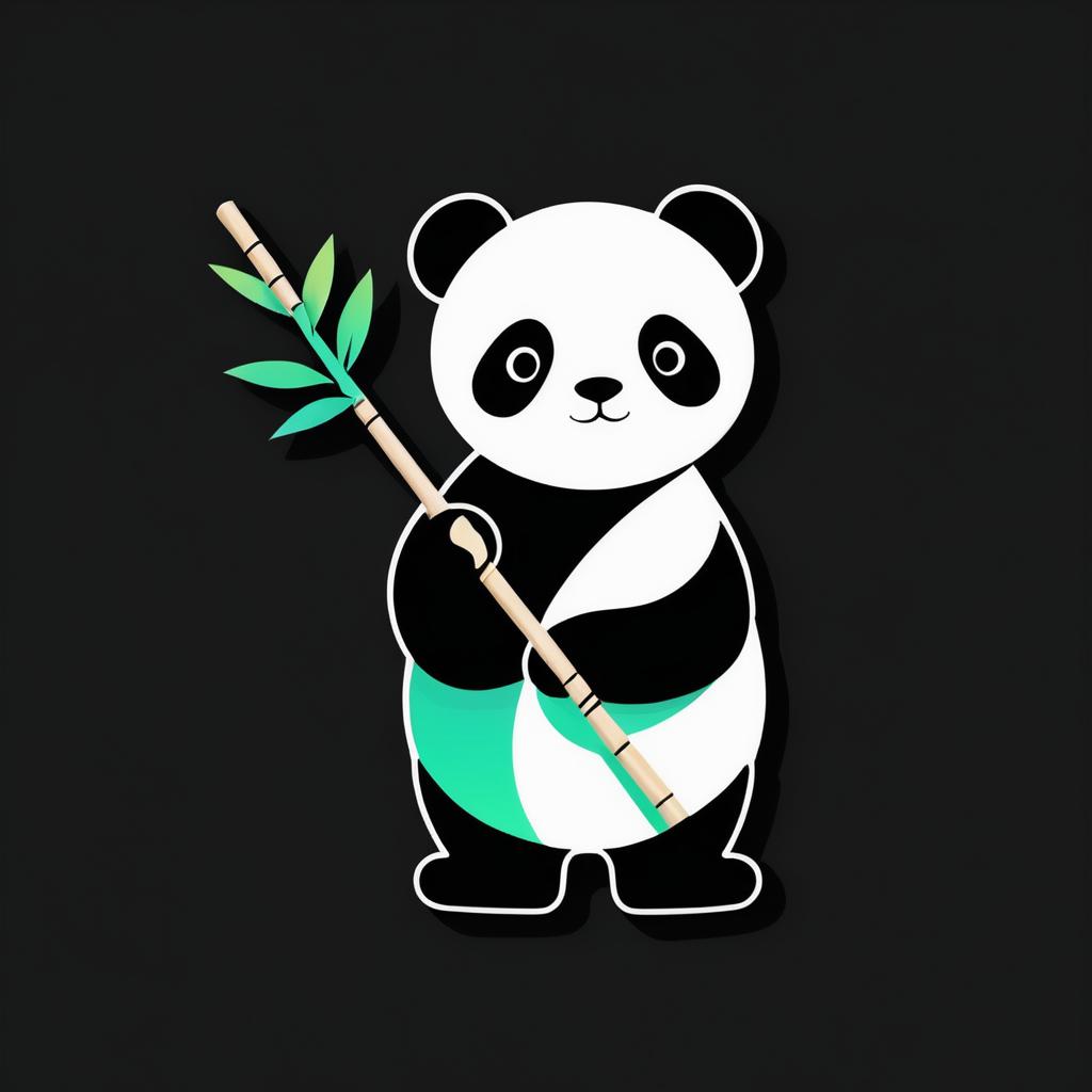 Minimalist Kawaii Panda Logo Design