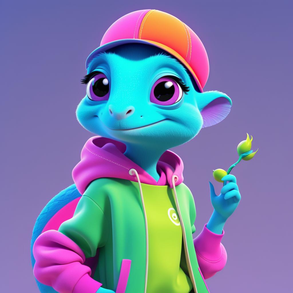 Vibrant Chameleon Character Concept for Kids