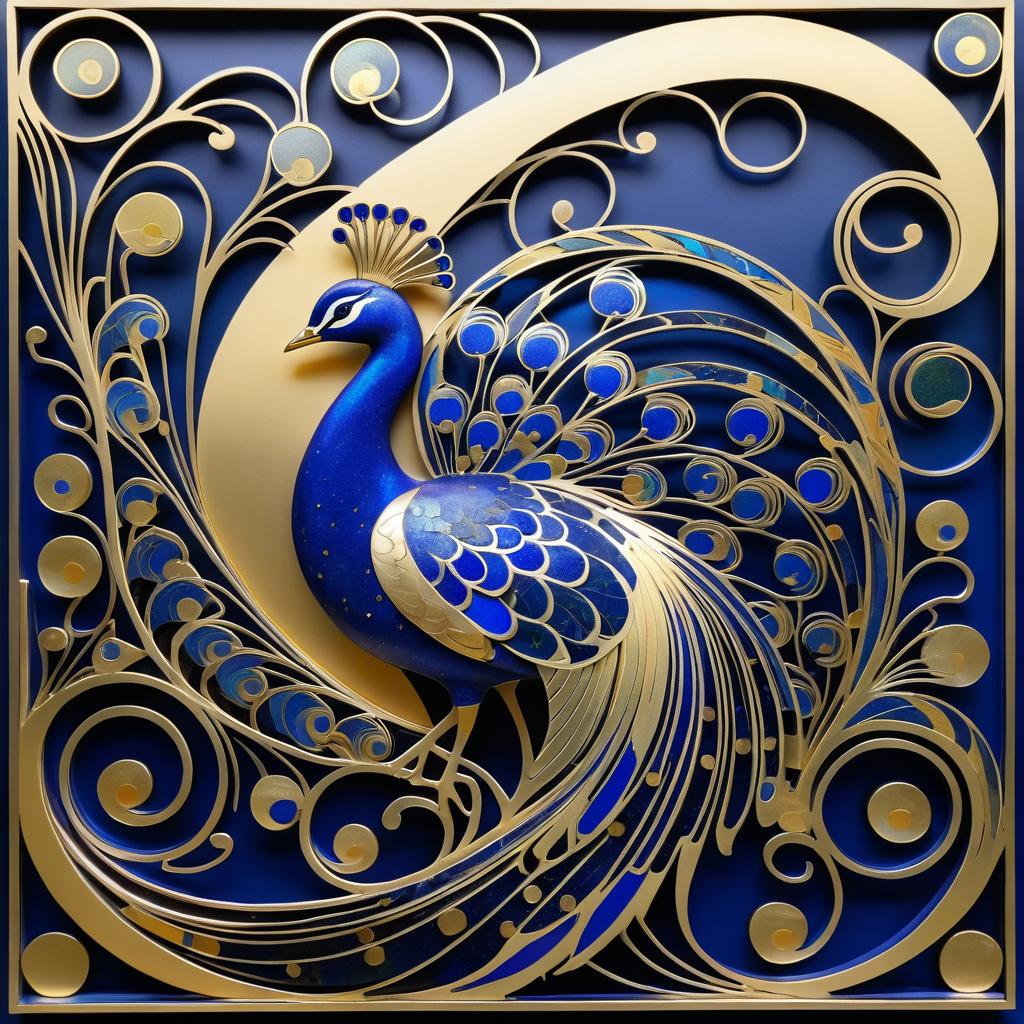 Dynamic Art Nouveau Peacock Design