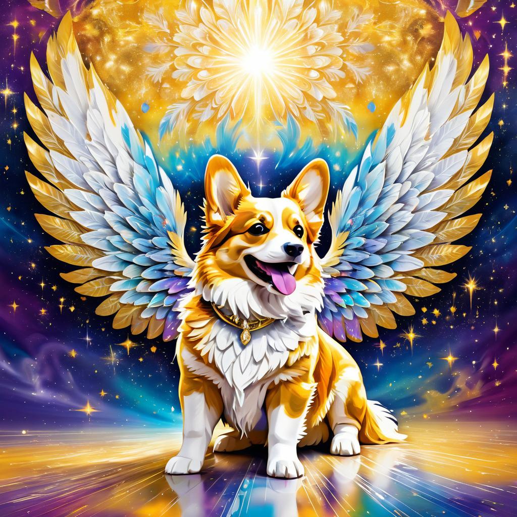 Ethereal Corgi Graffiti Art Design