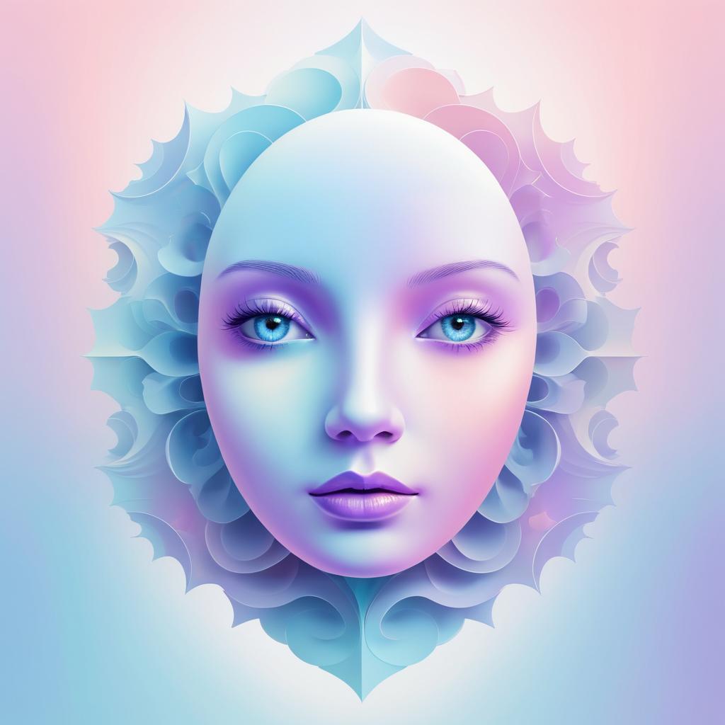 Surreal Minimalist Face in Dreamy Pastels