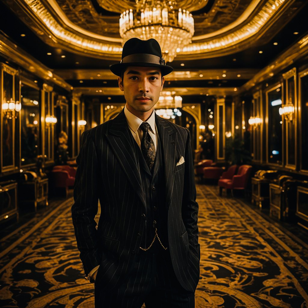 Cinematic Gothic Aristocrat in Luxury Casino