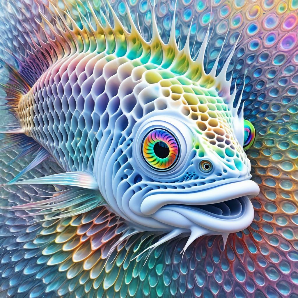 Surreal Hyper-Realistic Psychedelic Fish