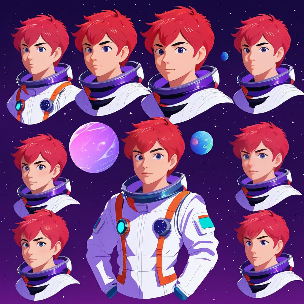 Dynamic Young Space Explorer Character Art