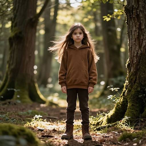 Girl in Enchanted Forest Clearing