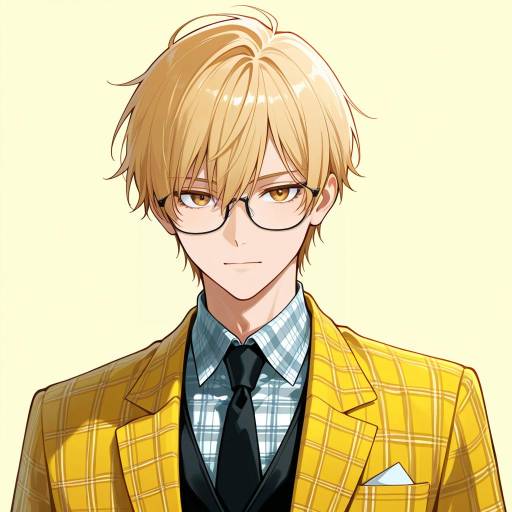 Stylish Lanky Boy in Plaid Attire Stylish Lanky Boy in Plaid Attire