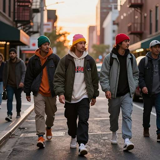 Vibrant Urban Street Style at Sunset