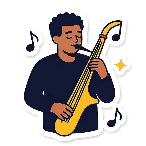 Mellow Jazz Musician Naive Art