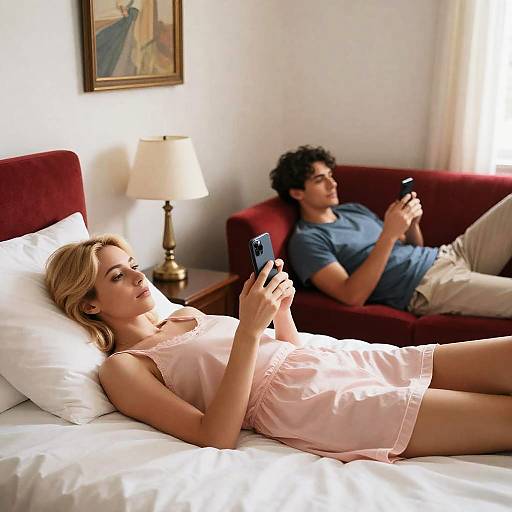 Cozy Bedroom Scene with Two People