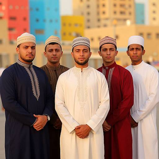 Handsome Muslim Men in Traditional Attire
