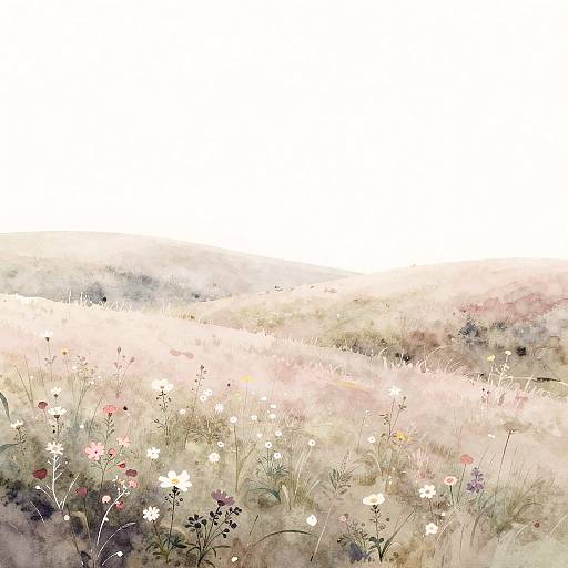 Minimalist Soft Watercolor Meadow