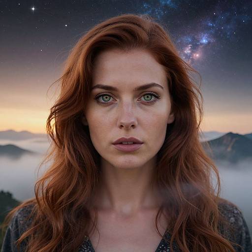 Ethereal Double Exposure Woman Portrait