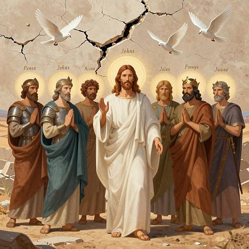 Jesus and Apostles at a Broken Wall