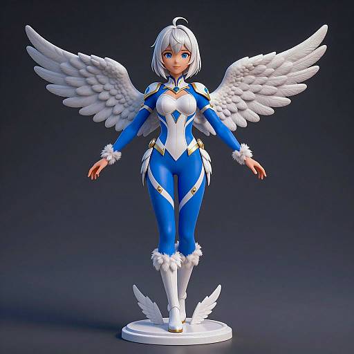 Futuristic Winged Female CGI Character