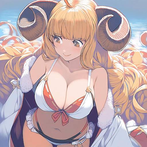 Illustration of Anila (summer) (granblue fantasy), granblue fantasy in the style of Akinbo (hyouka fuyou)