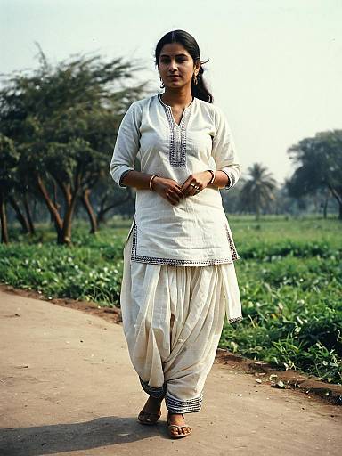 Photorealistic Outdoor Portrait of Dhoti Suit Woman