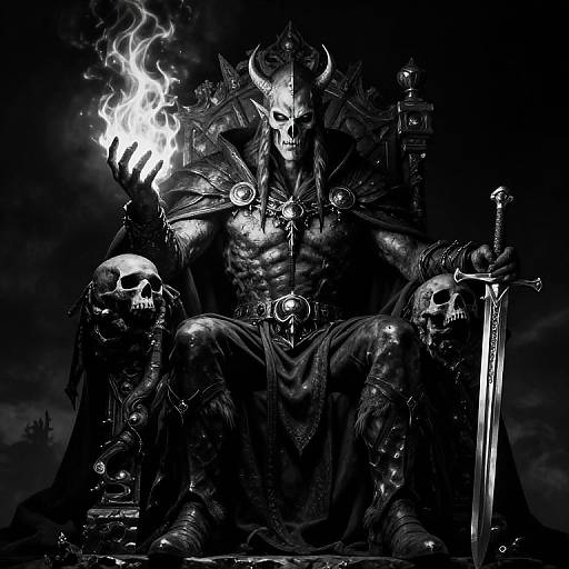 Powerful Lich on Skull Throne
