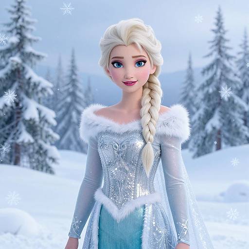 Teen Girl in Elsa-Inspired Winter Costume