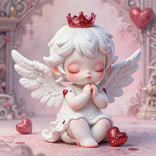 Hyper-Detailed Kawaii Valentine Cupid
