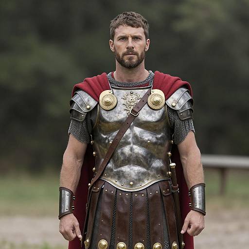 Confident Marc Antony in Roman Armor