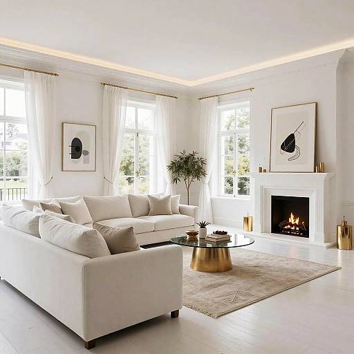 Scandinavian Luxury White Living Room
