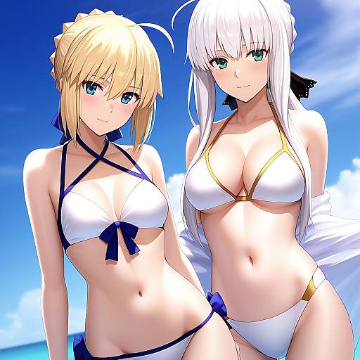 Illustration of Artoria pendragon (swimsuit archer) (fate), fate (series) in the style of Minami koyogi