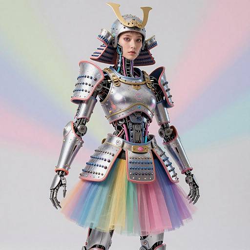 Cyberpunk Samurai Wired-Cyborg Portrait