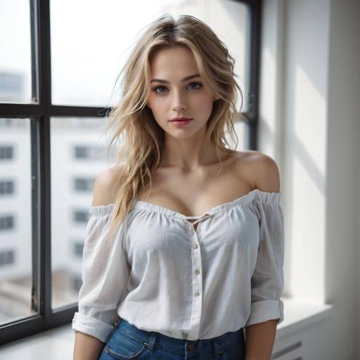 Blonde Girl in Photorealistic Indoor Setting