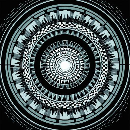 Escher Style Abstract Circular Pattern