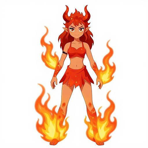 Colorful Transhumanist Fire Demon