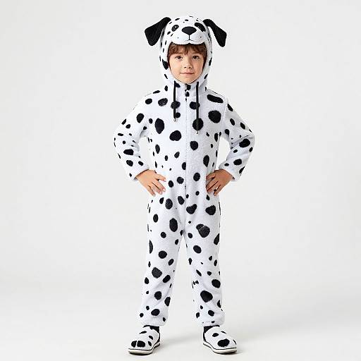Toddler in Dalmatian Kigurumi Costume