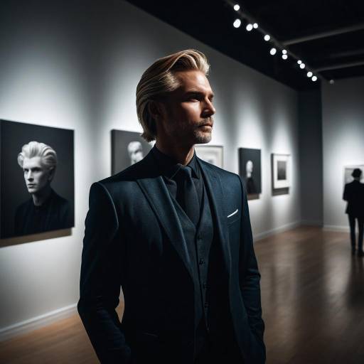 Elegant Man in Contemporary Art Gallery