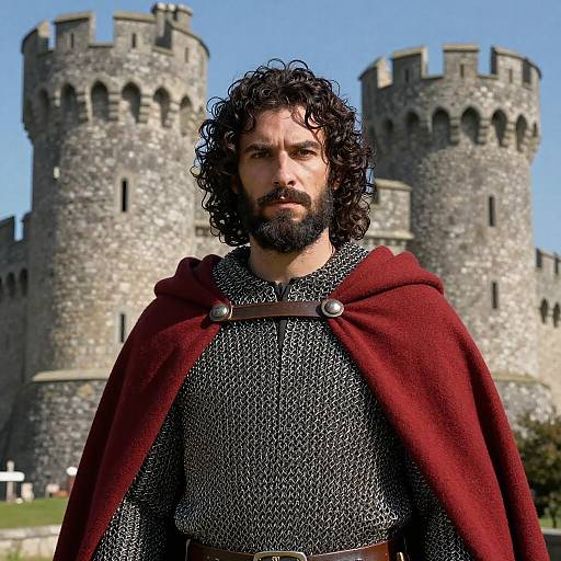 Rugged Warrior in Chainmail Cloak