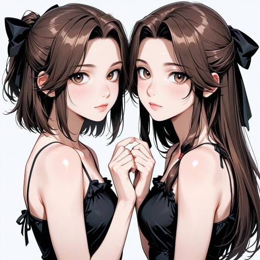 Cute Anime Girls with Hair Bows
