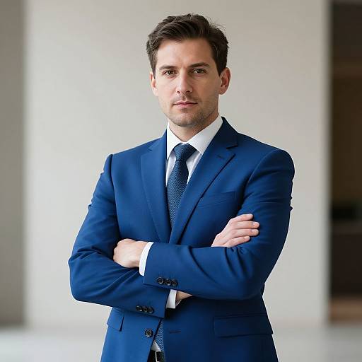 Confident Man in Sharp Blue Suit