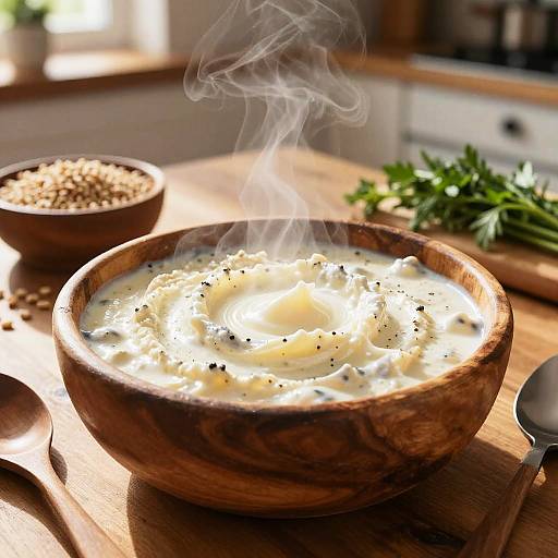 Rustic Creamy Brei in Cozy Kitchen