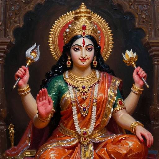 Ultra Realistic Lakshmi Goddess Painting
