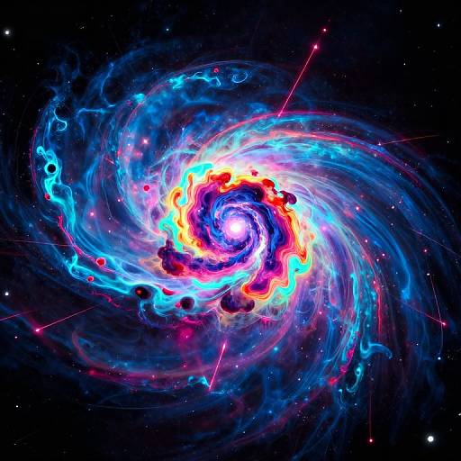 Neon Glow Quasar Tsunami Art