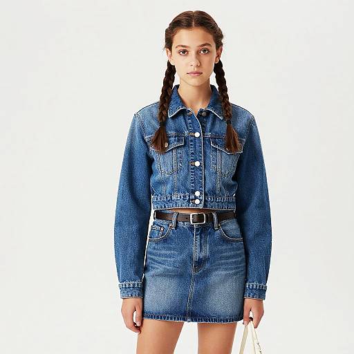 Teenage Girl in Classic Denim Style