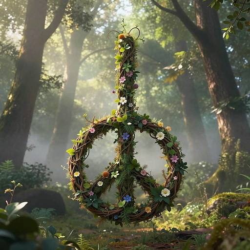 Misty Forest Vine Peace Symbol