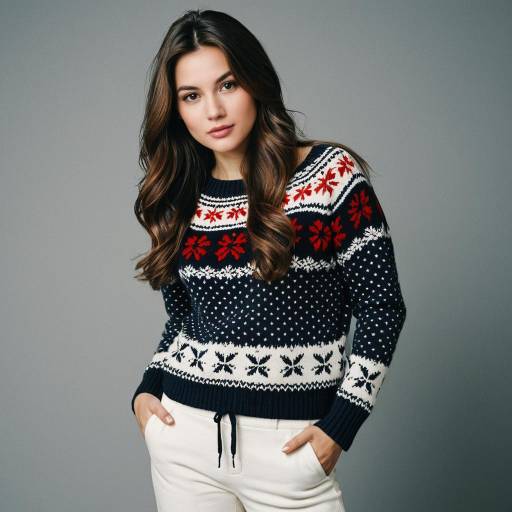 Cozy Fair Isle Christmas Sweater Portrait