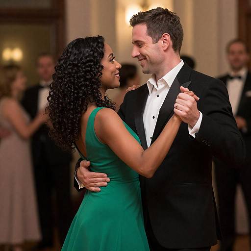 Romantic Couple Dancing in Warm Lighting