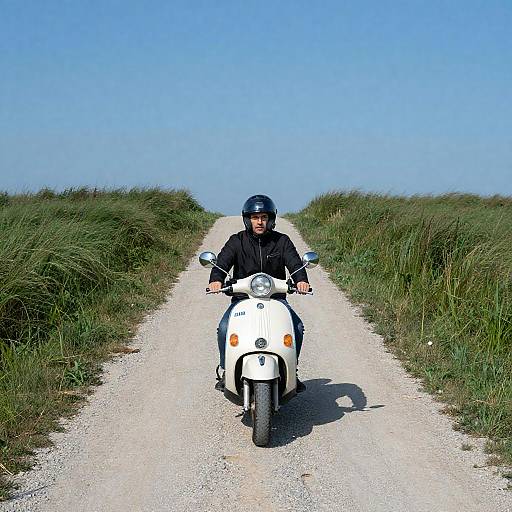 Two Riders on White Motorcycle Path