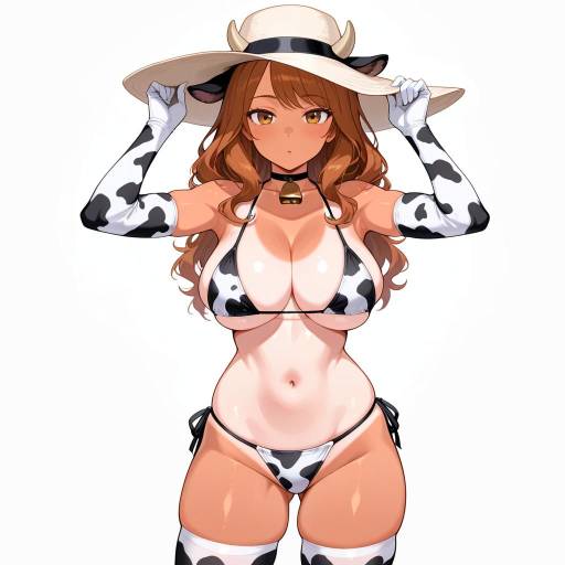 Athletic Cowgirl Examining a Horseshoe Athletic Cowgirl Examining a Horseshoe