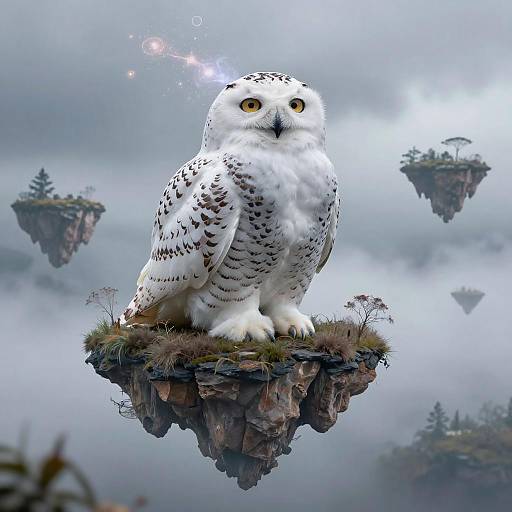 Snowy Owl Dreamscape Double Exposure Islands
