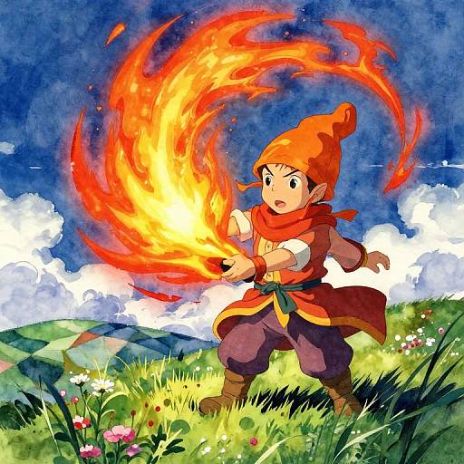 Dwarf Fire Mage in Vivid Light